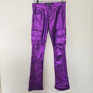 Valabasas Davinchi Purple Waxed Denim Purple Pants Size 28
